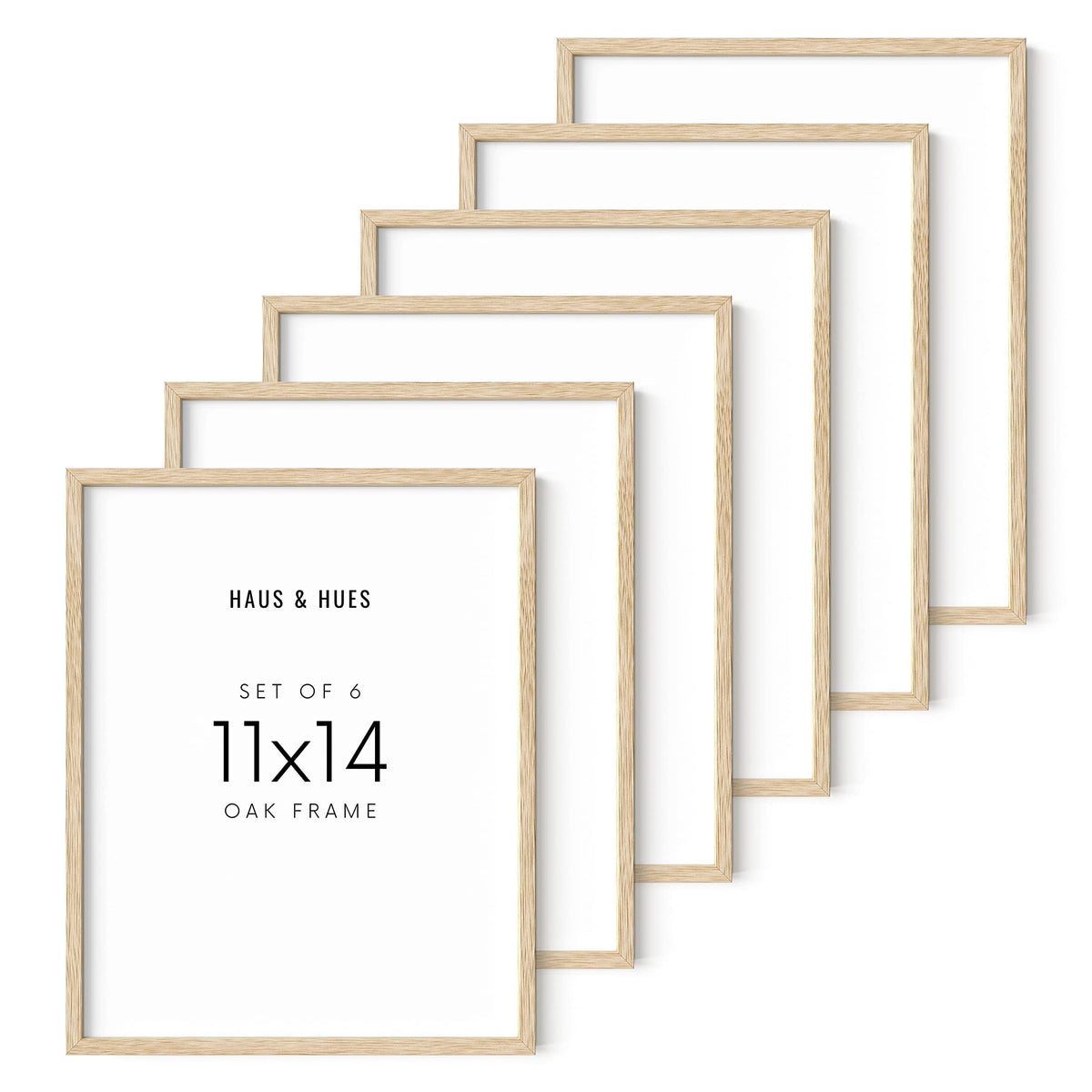 Beige Oak Wood Frame Set of 6 (6 Count)
