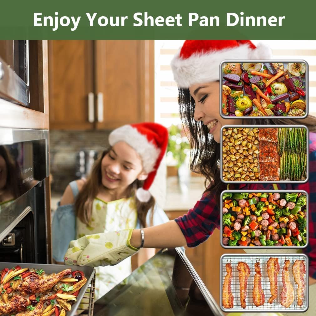 Quarter Baking Sheet Pan Cooling Rack Set