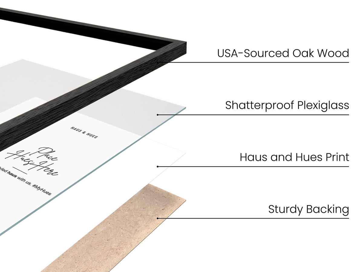 Black Oak Wood 8x10 Picture Frame