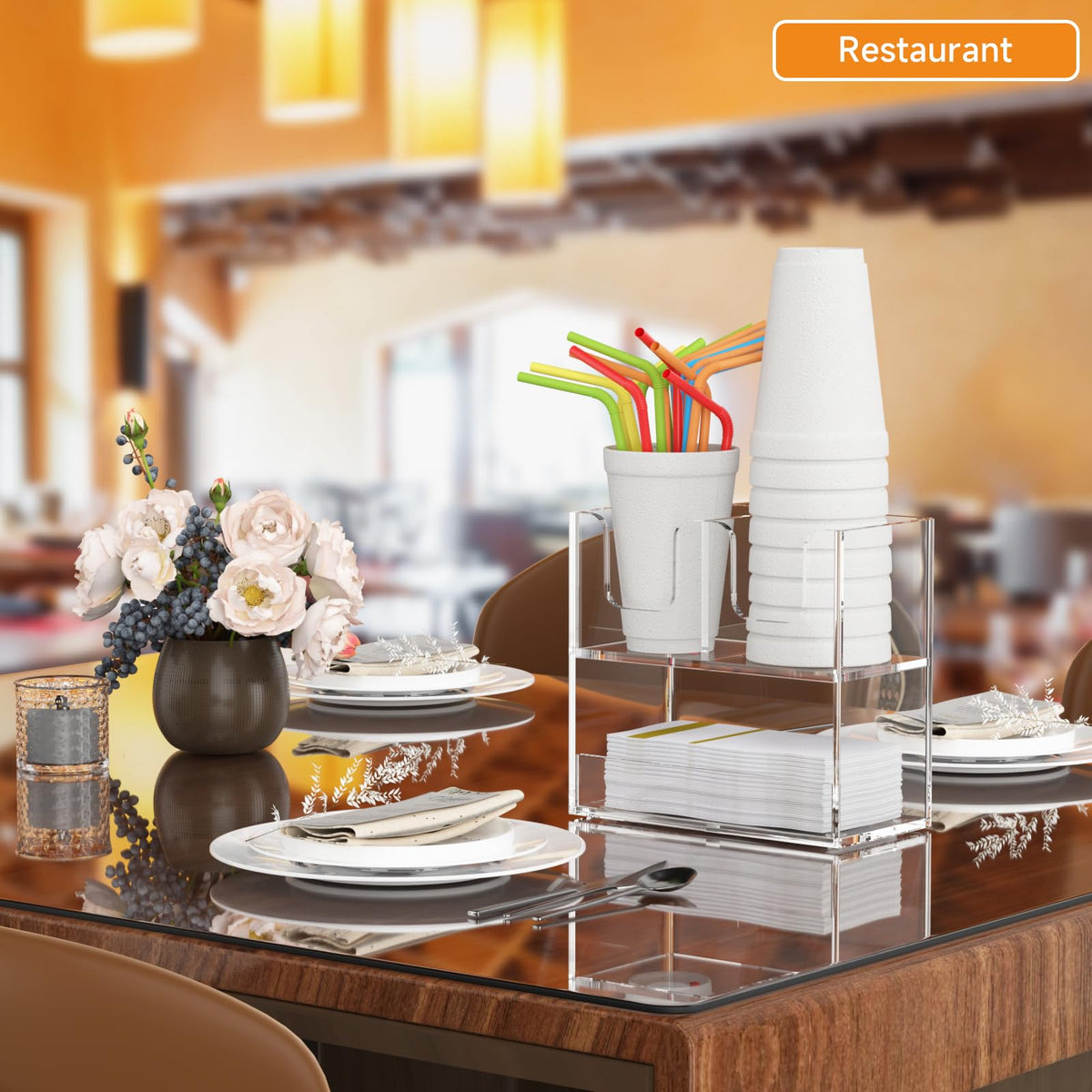 3 Compartment Cup Holder for Countertop