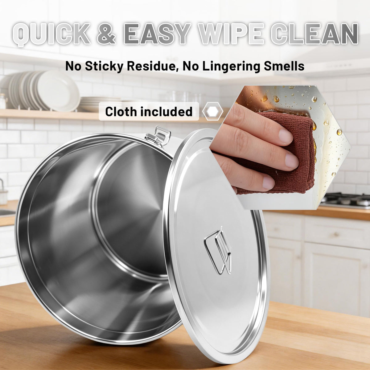 304 Stainless Steel Extra Large Rice Storage Container 12.7Gal