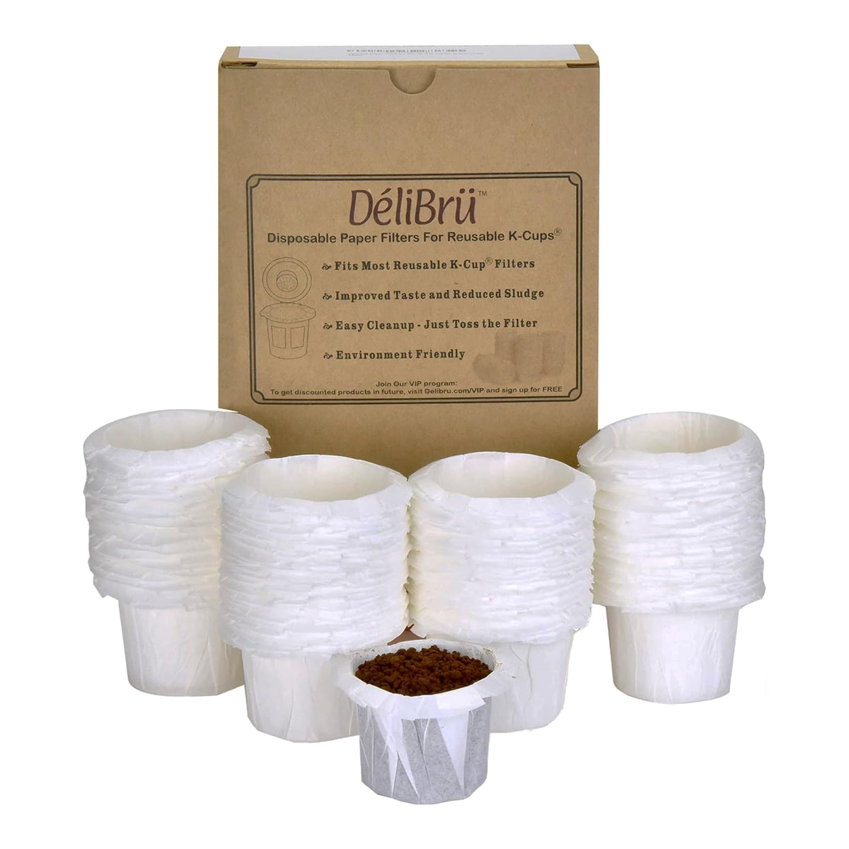 K Cup Disposable Paper Filters 300 Pack Fits With All Reusable Coffee Pods (300 Count)