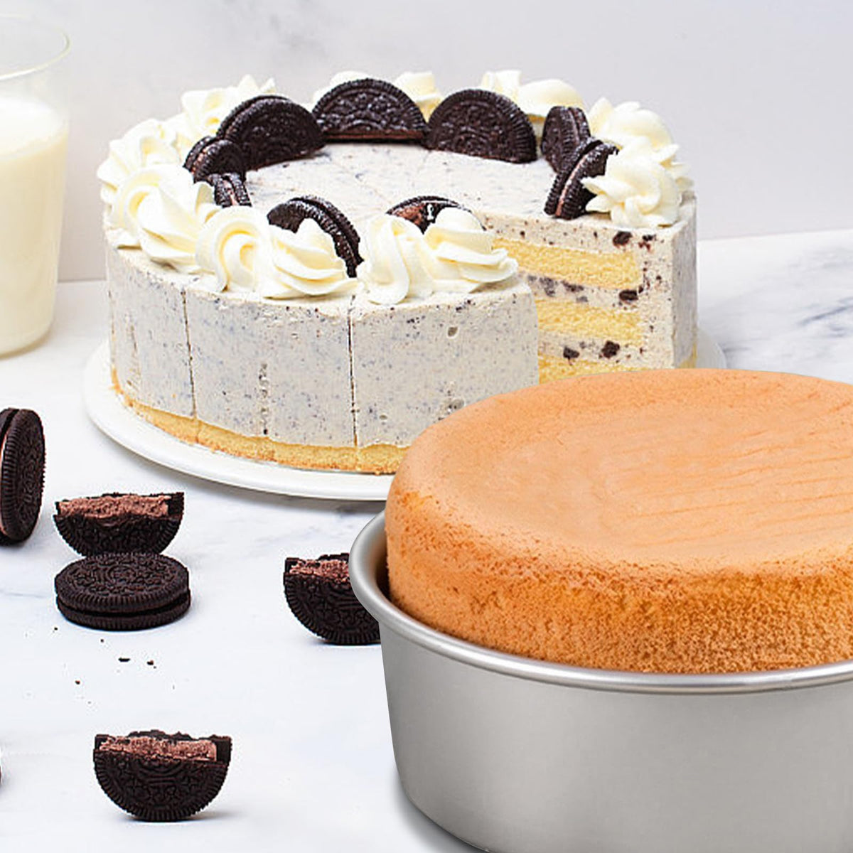 8 x 3 Inch Aluminum Round Cake Pan (3 Count)