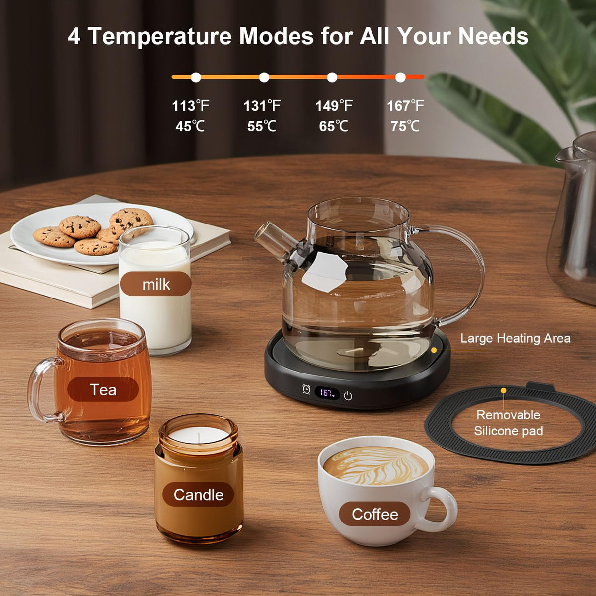 Coffee Mug Warmer with You are Awesome Mug Set Electric Cup Warmer for Desk