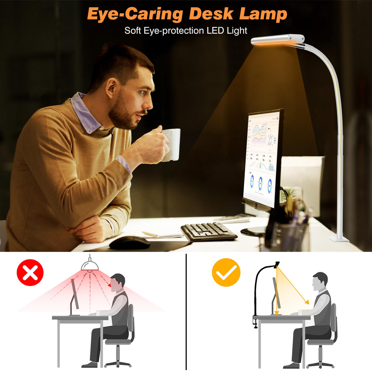 LED Desk Lamp with Clamp