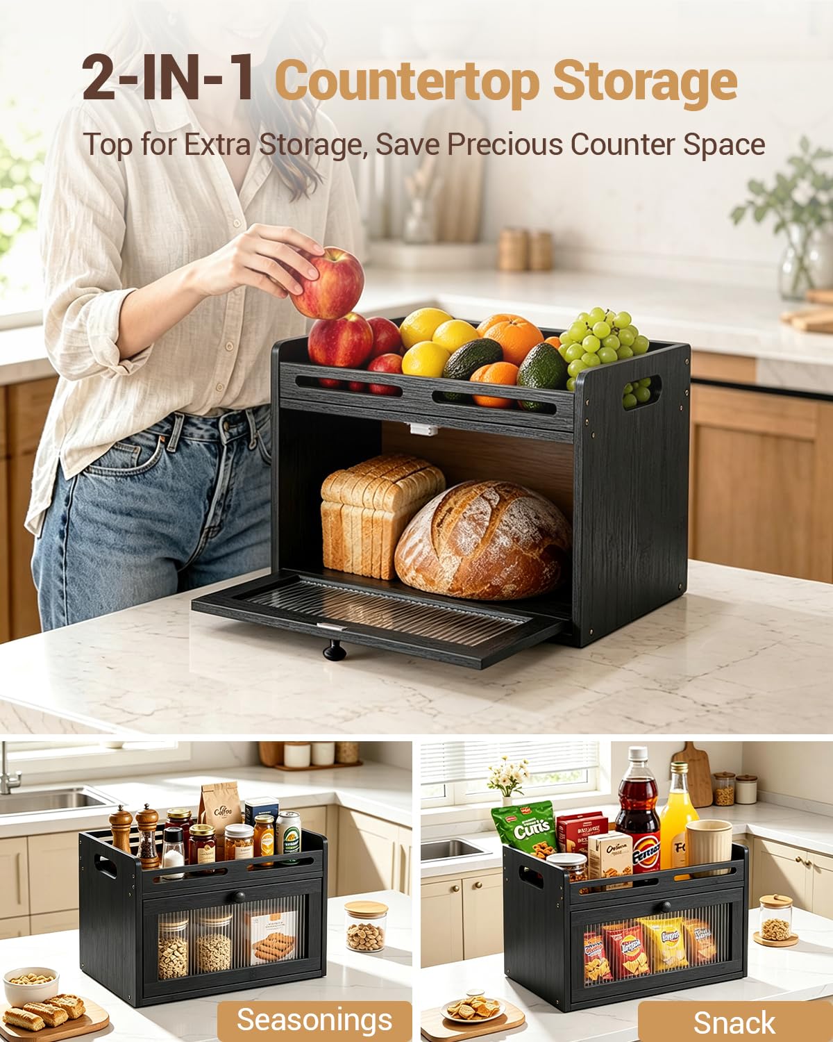 Bread Box for Kitchen Countertop