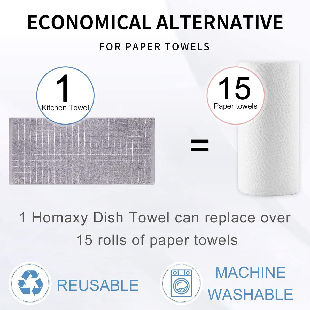 100% Cotton Terry Kitchen Towels (8 Count)