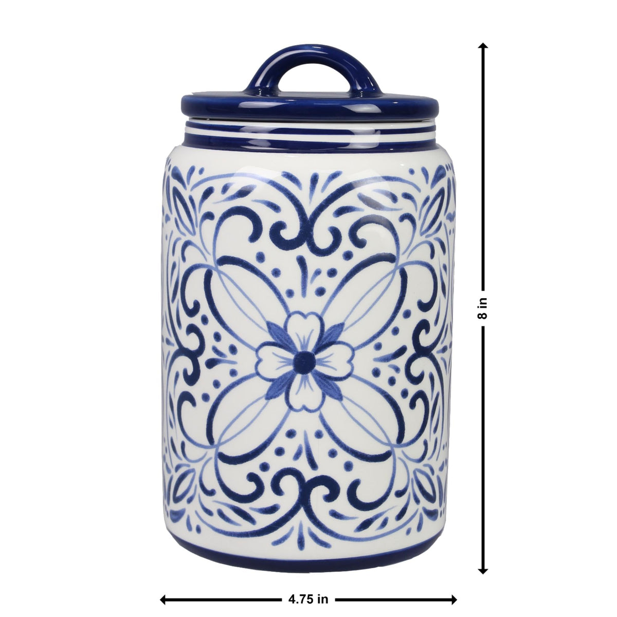 Ceramic Blue and White Talavera Treat Jar with Silcione Seal