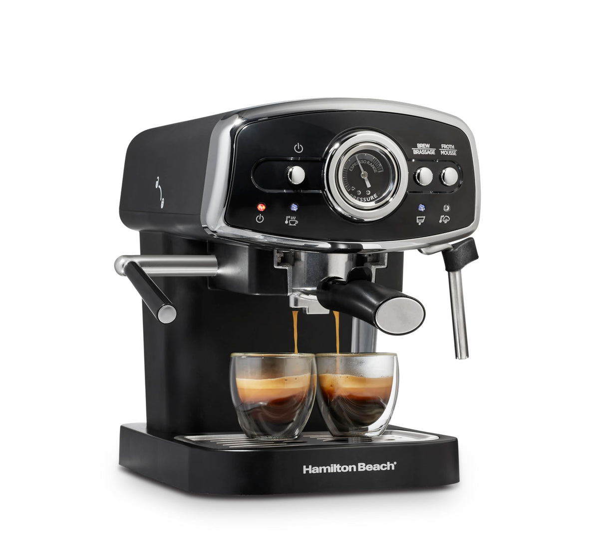 Slide & Lock Espresso Machine With Milk Frother Steam Wand