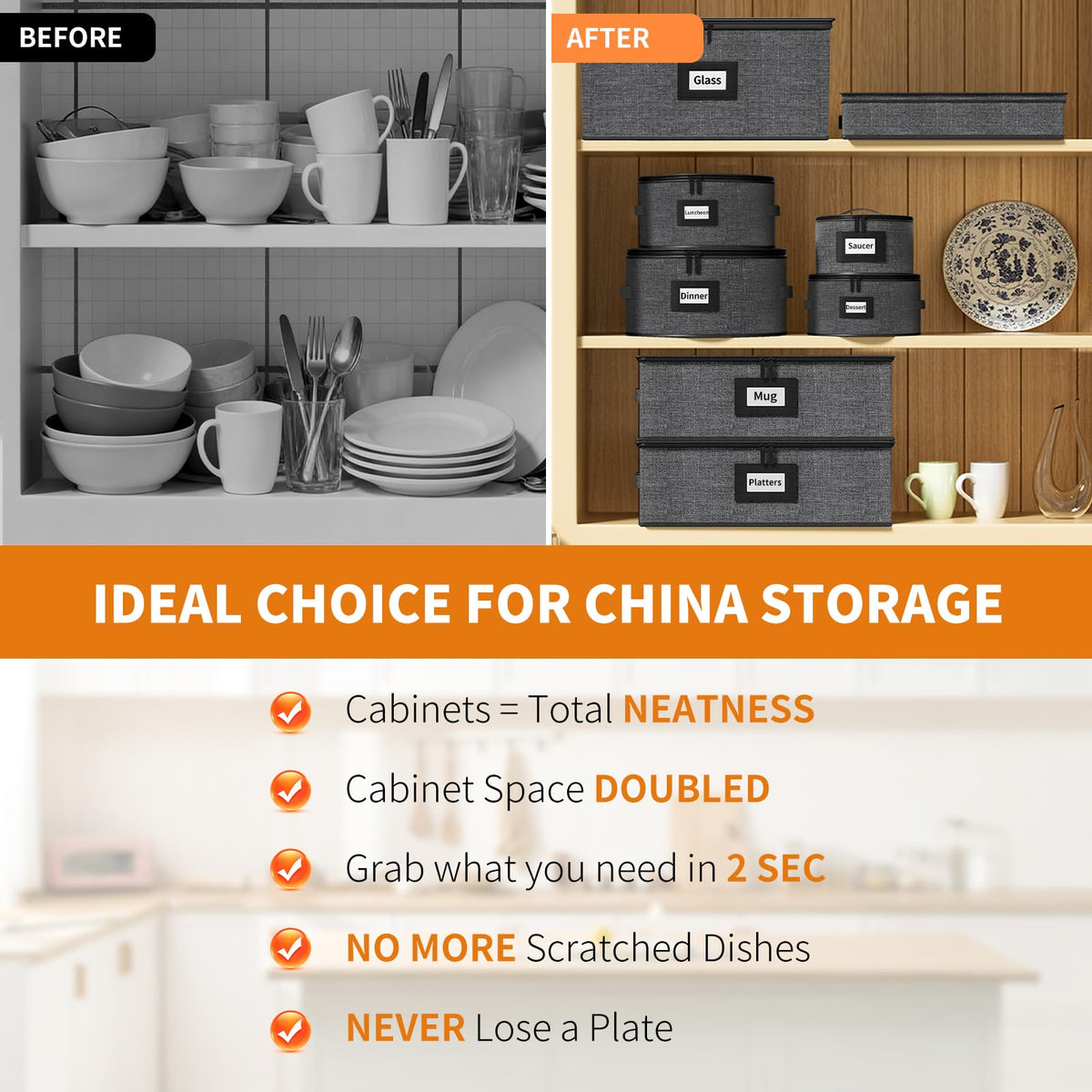 8 Piece China Storage Containers Set (8 Count)