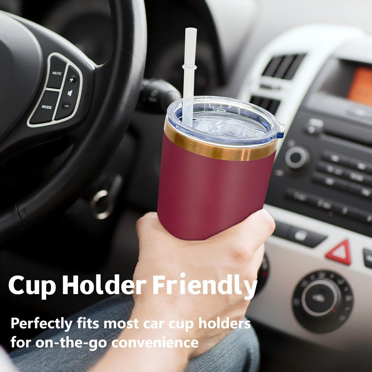20 oz Tumbler Bulk Stainless Steel Tumblers with Lids and Straws Red (4 Count)