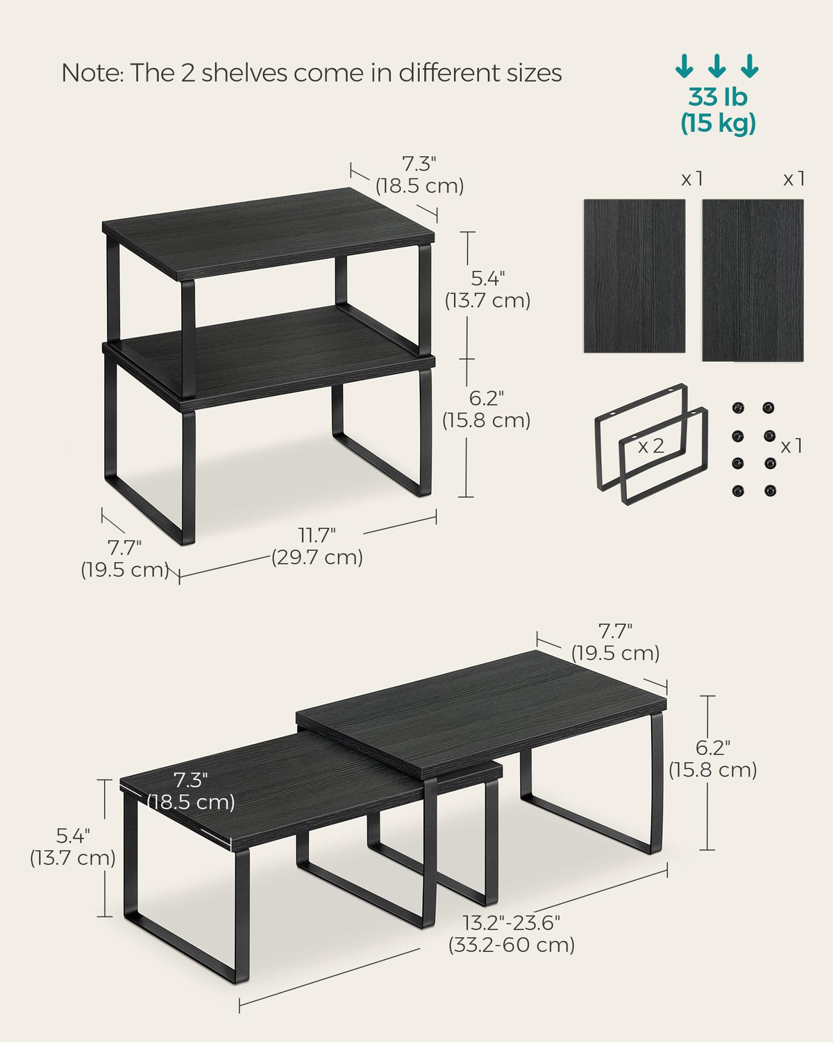 Cabinet Organizer Shelf (2 Count)