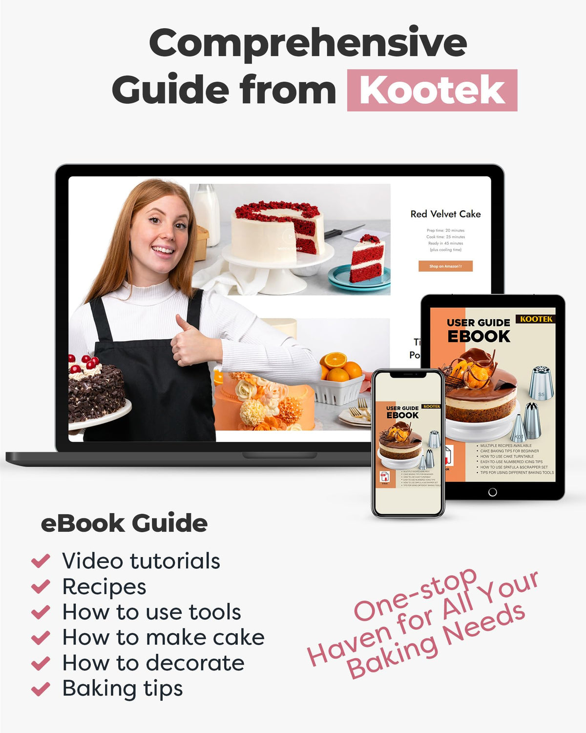 Cake Decorating Kit with Turntable Baking Supplies for Beginner Pros