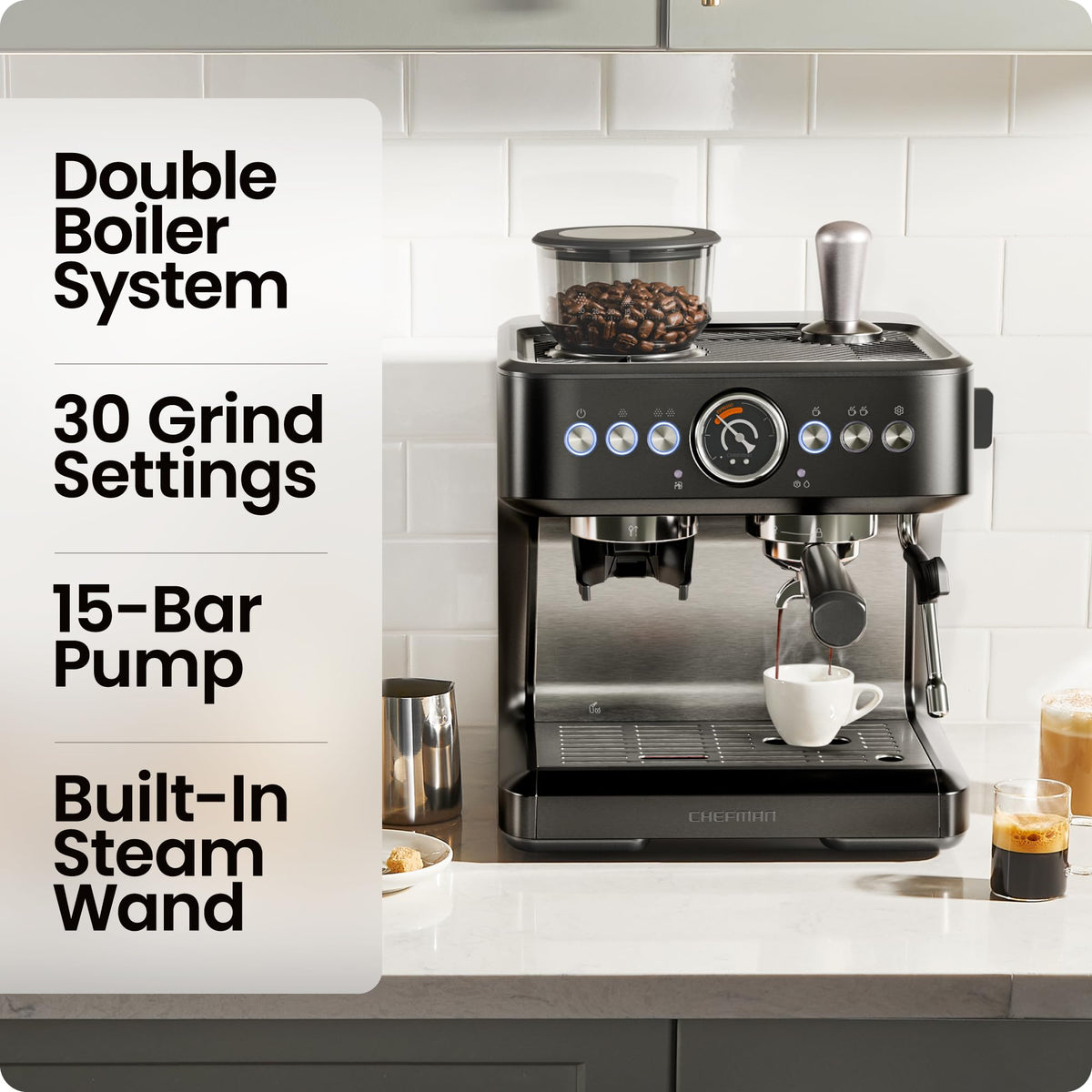 Crema Deluxe Espresso Machine with Double Boiler