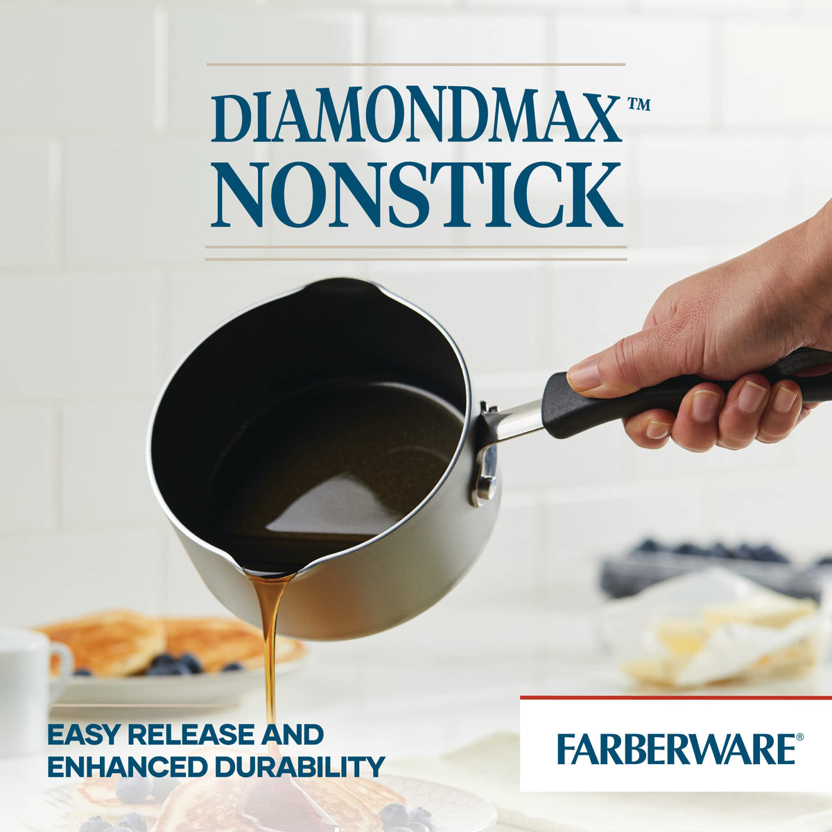 Cookstart Aluminum DiamondMax Nonstick Straining Saucepan