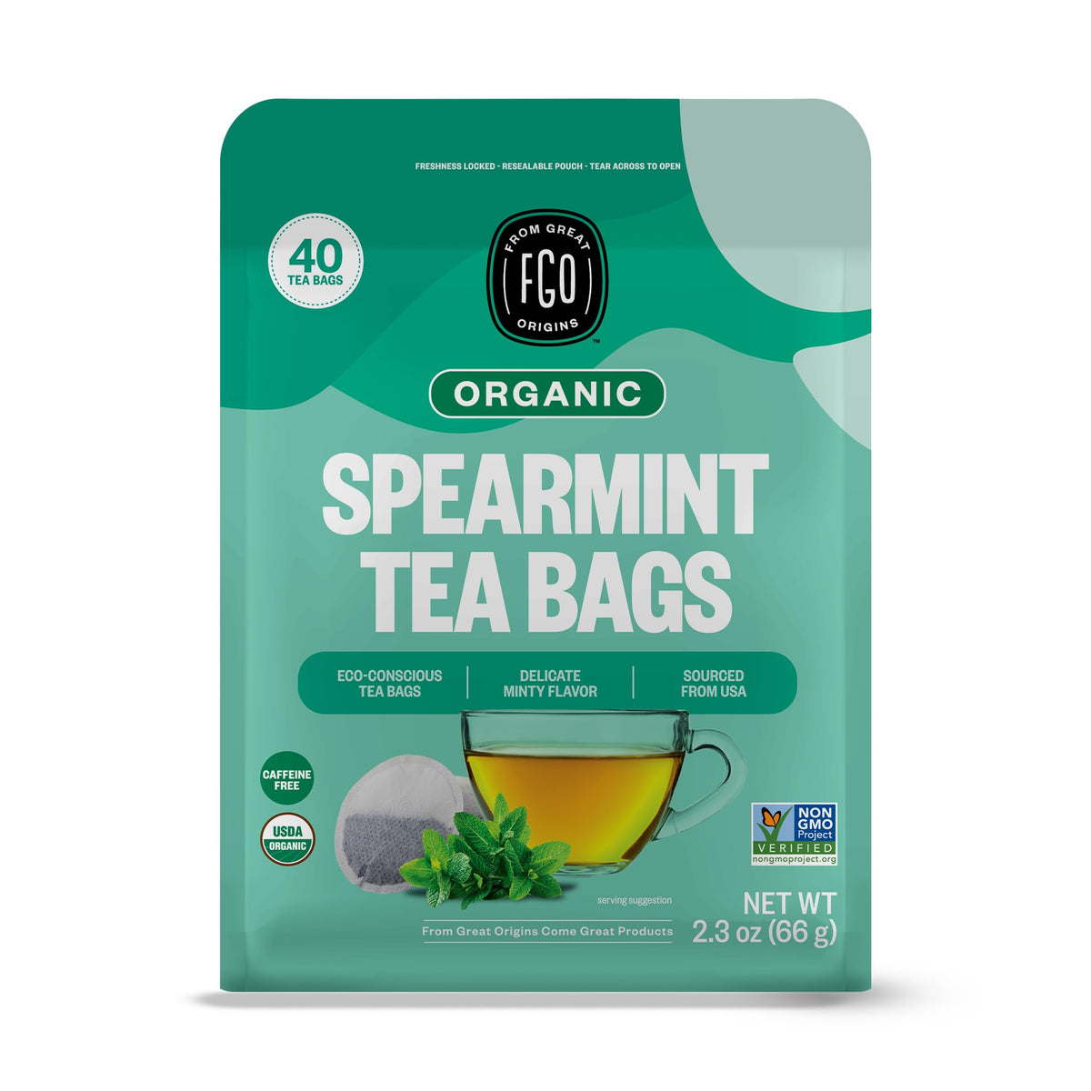 Organic Spearmint Leaf Herbal Tea (40 Count)
