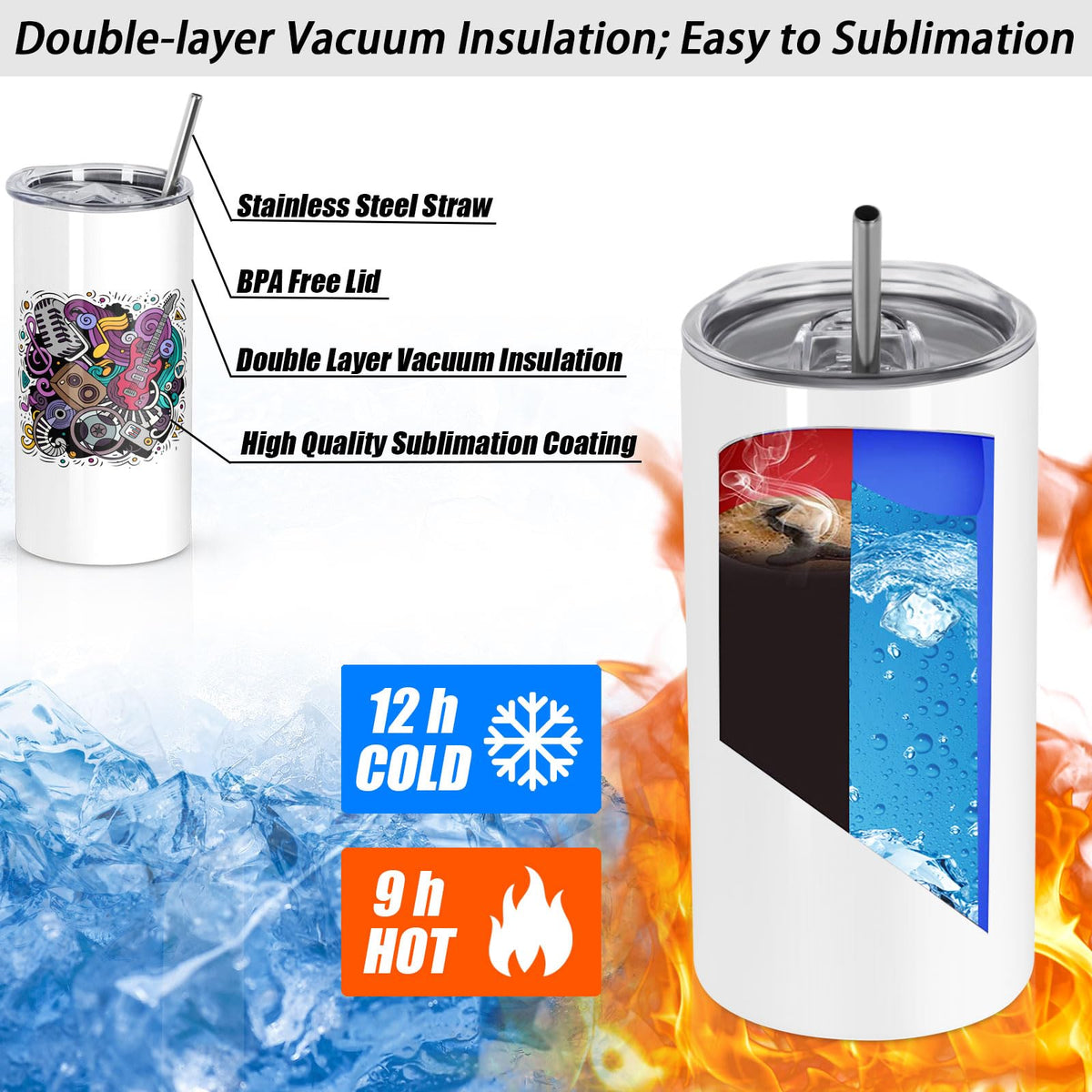 8 Pack 12 Oz Sublimation Tumblers Blank (8 Count)