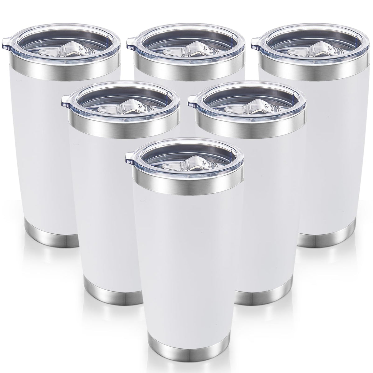 20 oz Tumblers Bulk Stainless Steel Tumbler with Lid (6 Count)