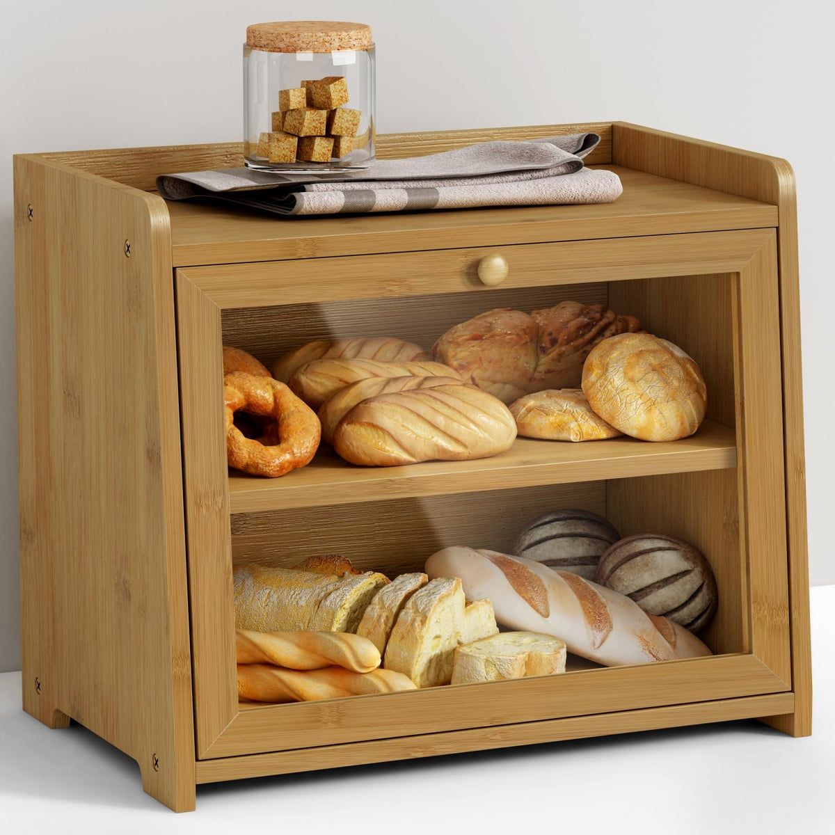 Bamboo Bread Box for Kitchen Countertop