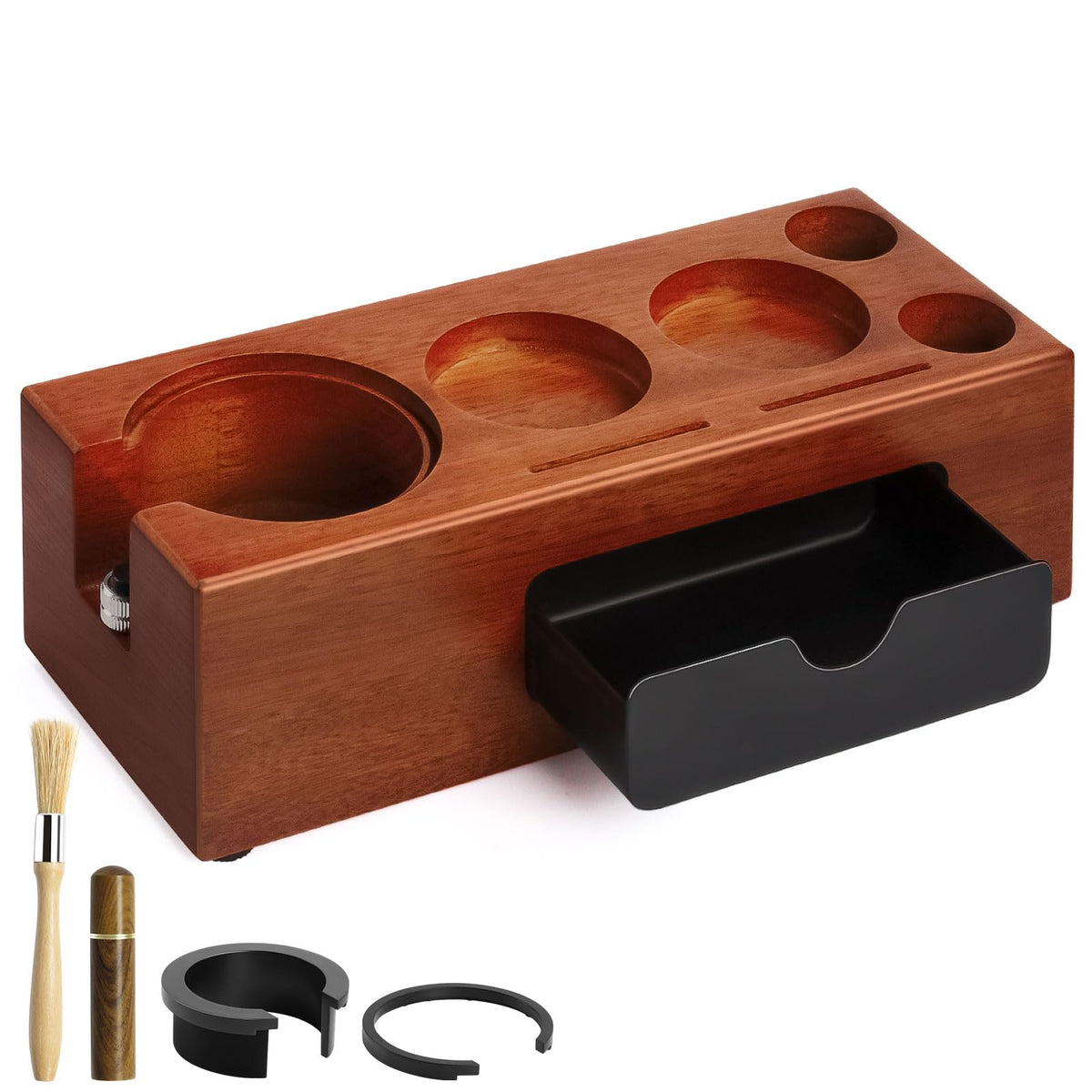 Espresso Tamping Station Wooden Coffee Tamper Station Fit for 51