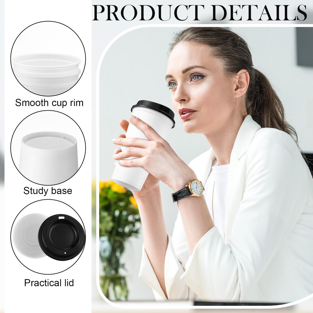 45 Pack 16 oz Reusable Coffee Cups with Lids Water Bottle Iced Coffee Travel Mug Reusable Portable Plastic Tea Tumblers Bulk for Hot and Cold Drinks Birthdays Party