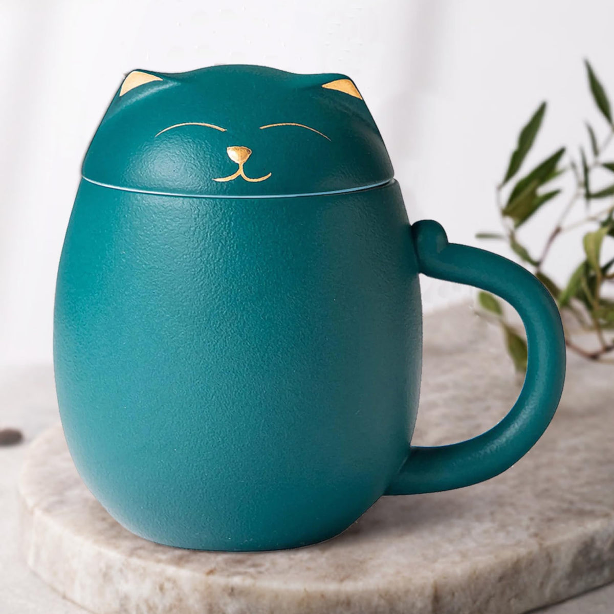 Ceramic Tea Mug with Infuser and Lid