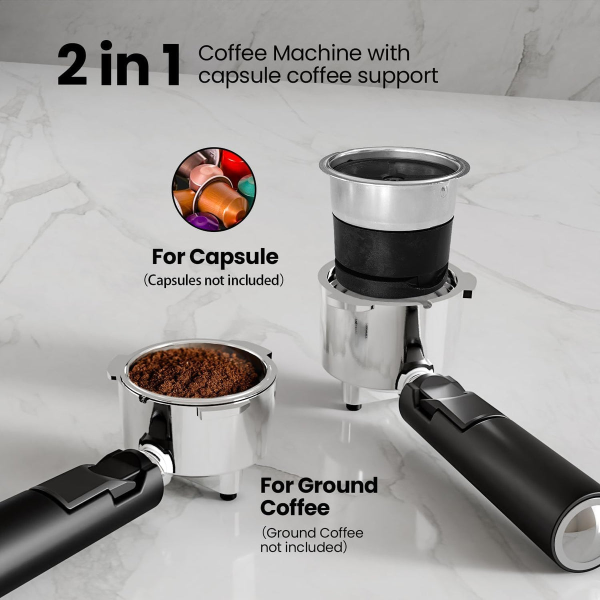 20 Bar Professional Compact Espresso Cappuccino Machine with Auto Milk Frother