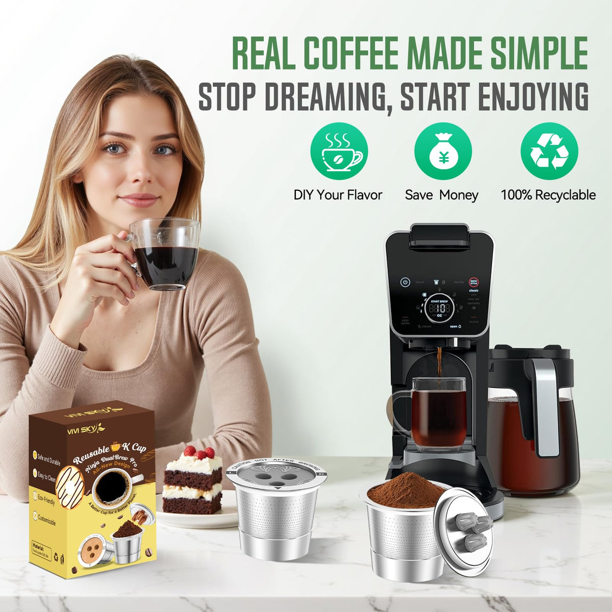 Ninja Reusable Coffee Pods Stainless Fit 3