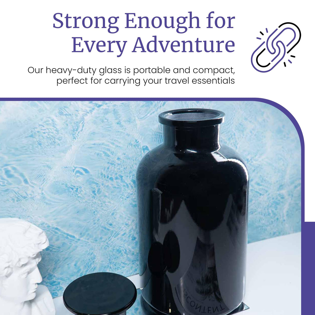 2L (68 Fl oz) Black Ultraviolet Blocking Glass Apothecary Jar Airtight Smell‑Proof Refillable Container for Herbs, Spices, Tea & Essential Oils