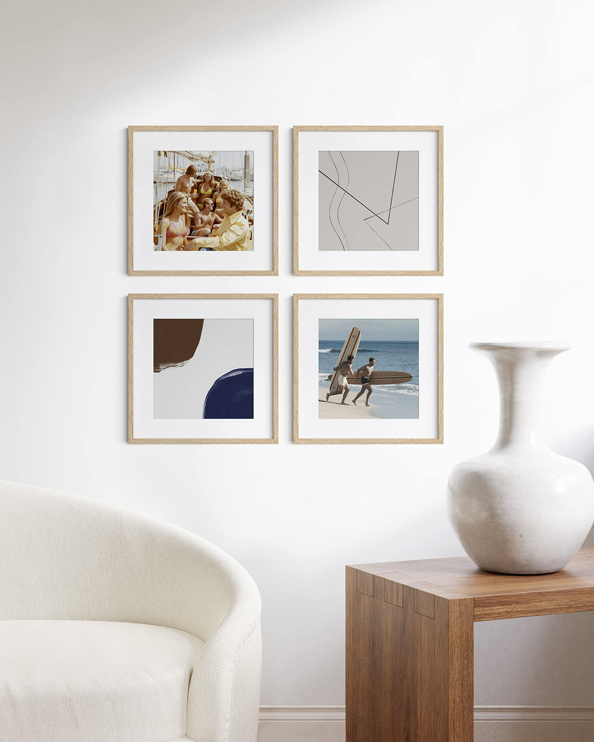 Beige Oak Wood 16x16 Picture Frames (4 Count)