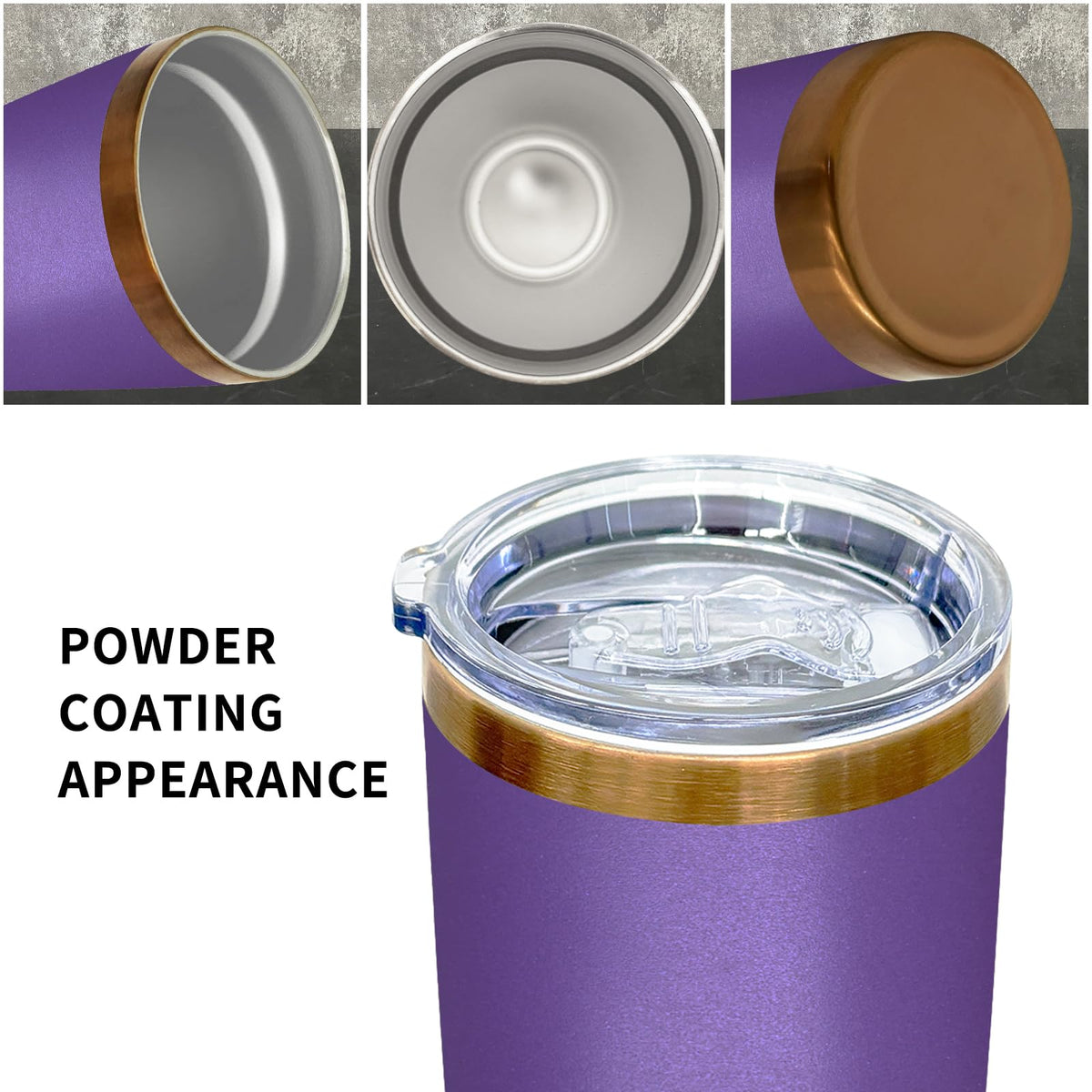 20 oz Insulated Tumblers Bulk With Lid and Straw Purple (12 Count)