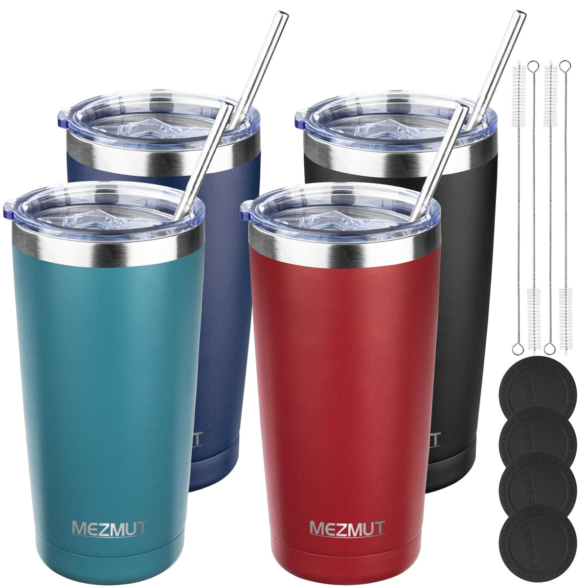 20oz Insulated Tumbler Cup Travel Coffee Mug with Lid (4 Count)