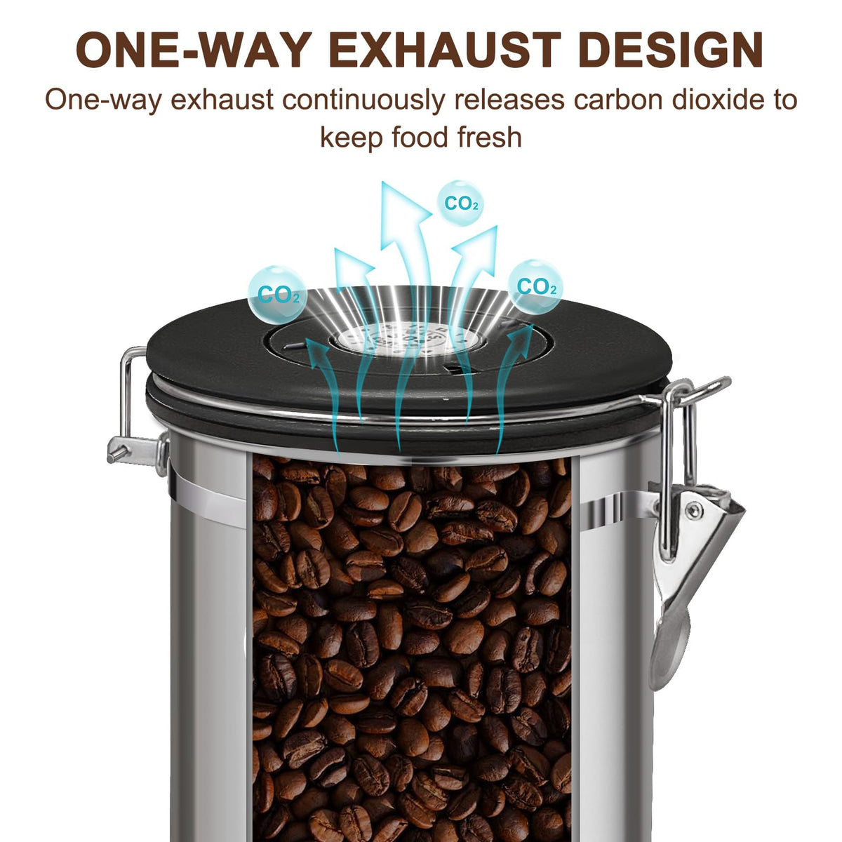 1.5L Airtight Vacuum Coffee Canister (16 Ounce)