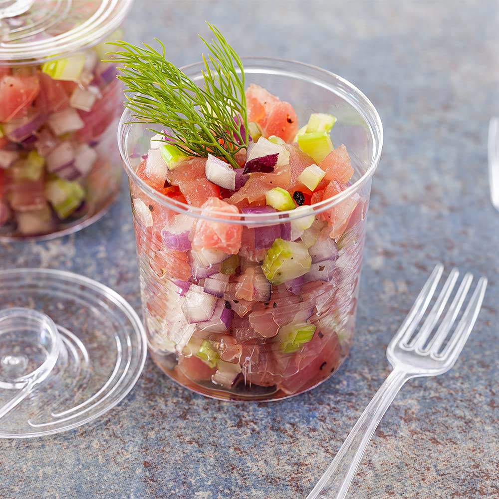 Plastic Canisters with Lid (100 Count)