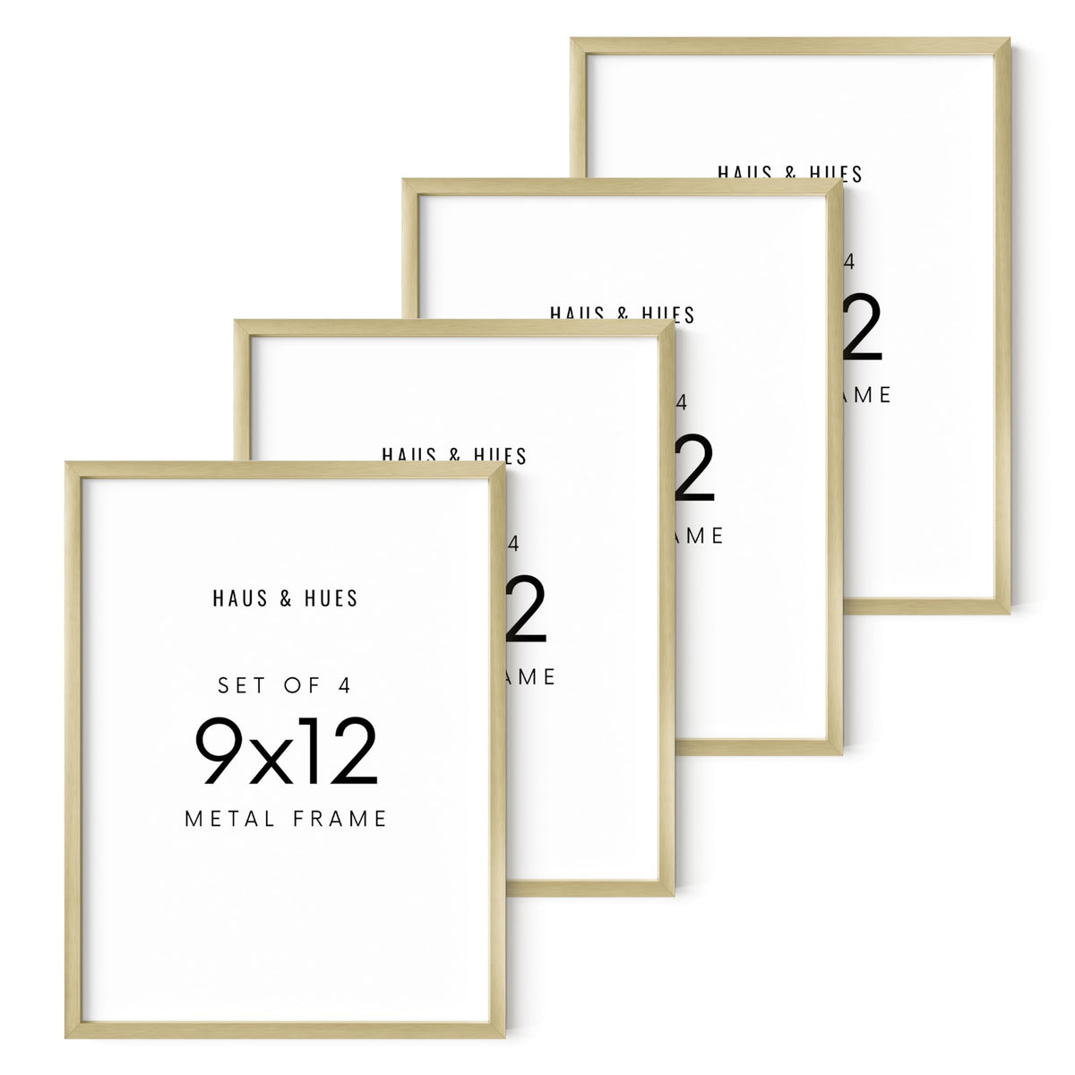 9x12 Gold Metal Picture Frames (4 Count)