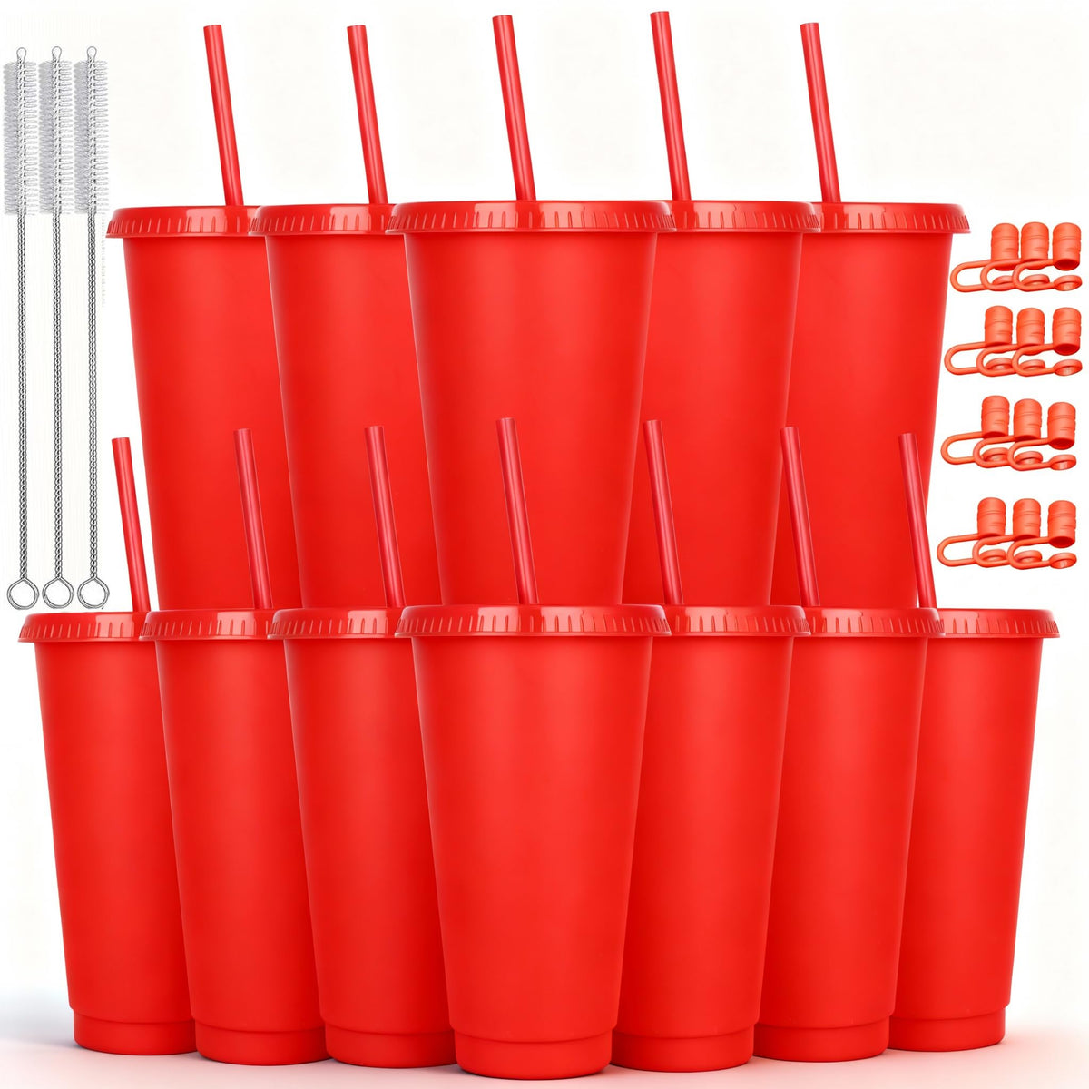 24 oz Reusable Plastic Cups (24 Count)