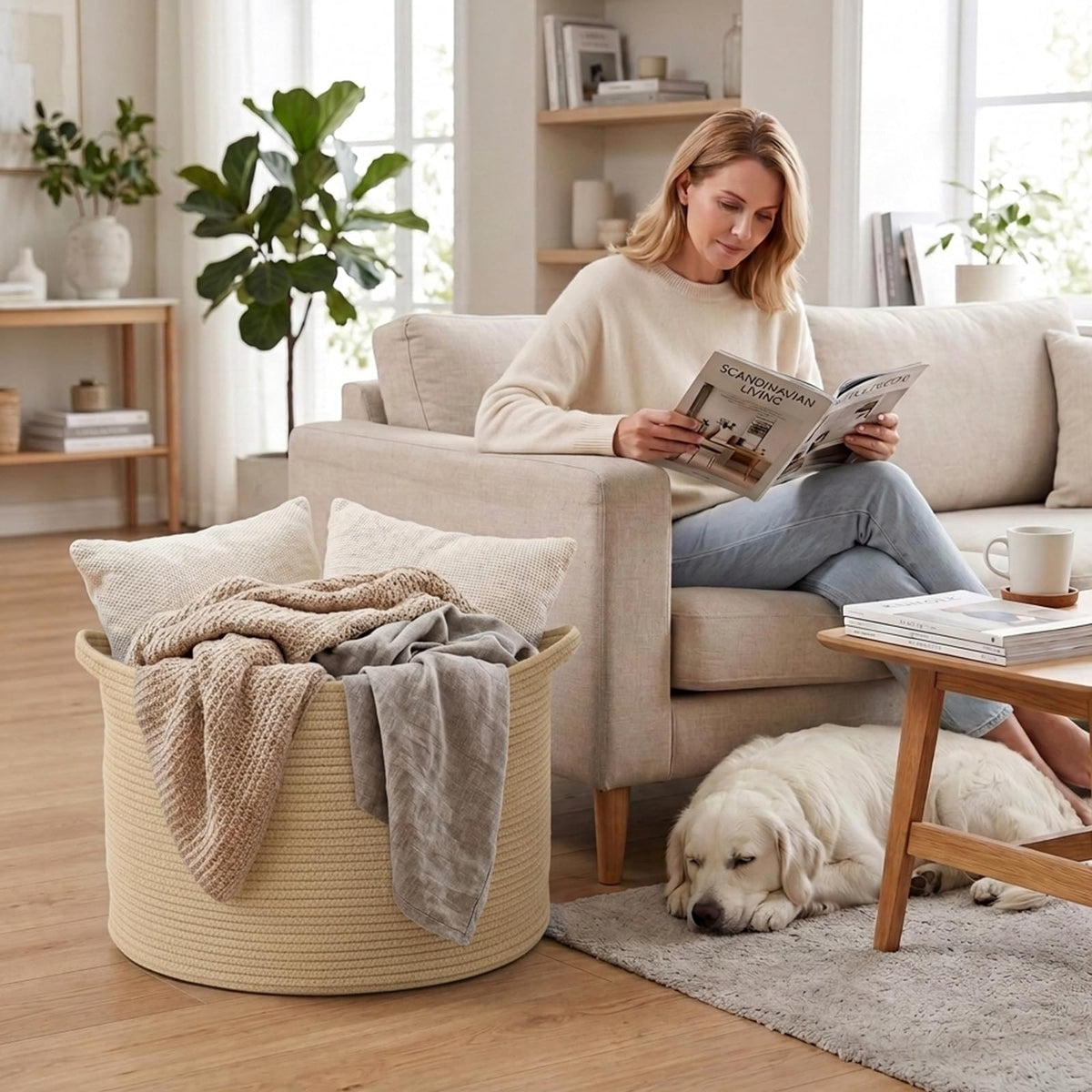 90L Extra Large Blanket Basket