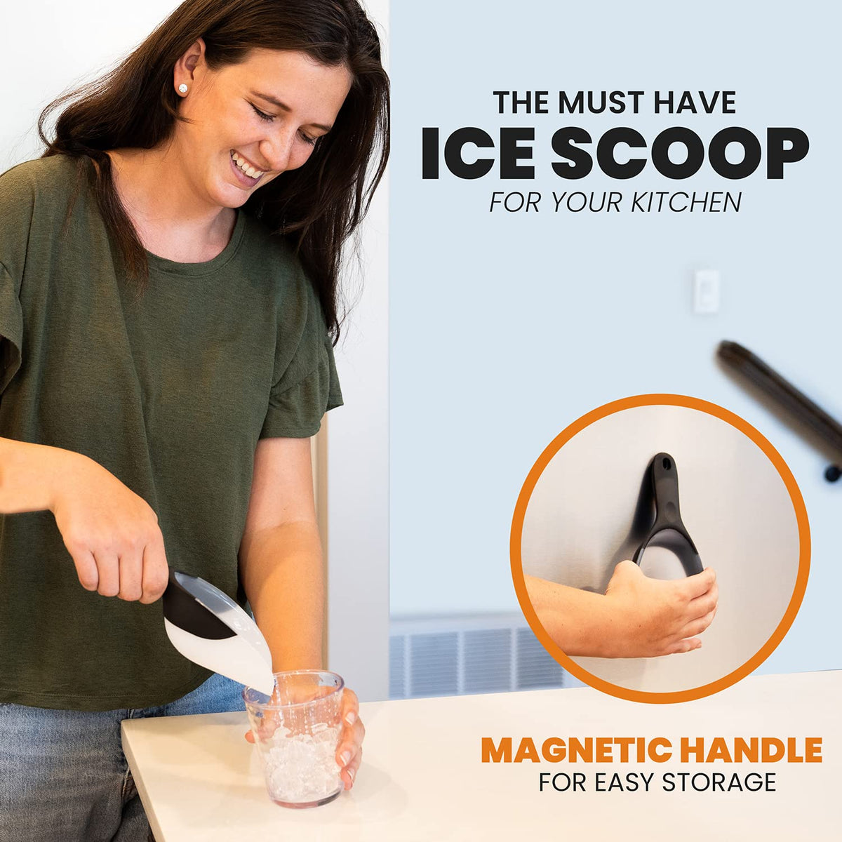 Magnetic Ice Scoop for Freezer