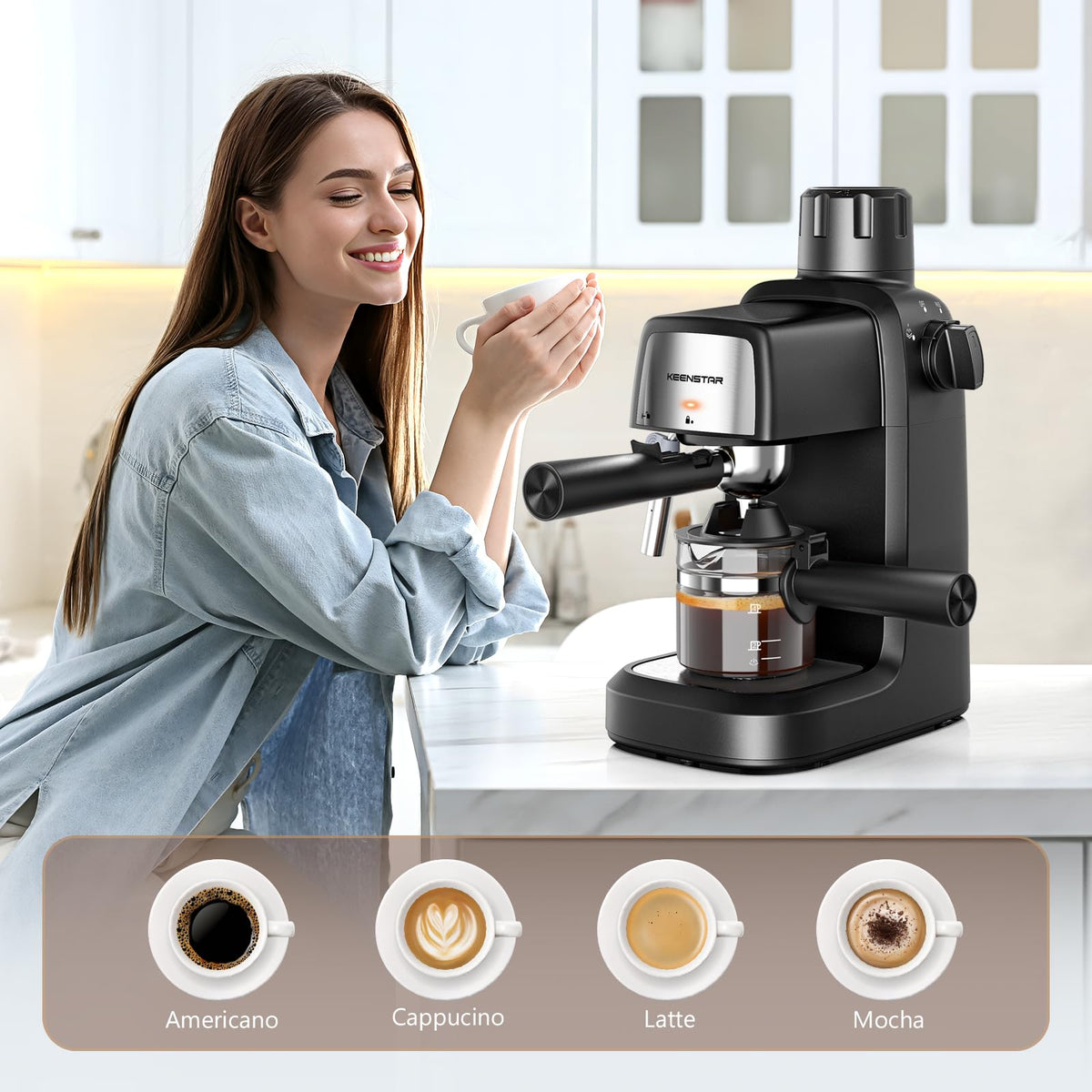 3.5Bar Espresso Machine with Milk Frother