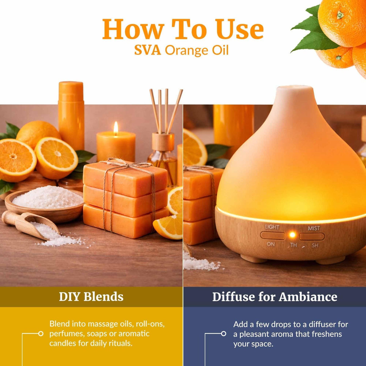 SVA Organic Orange Essential Oil with Dropper (2 Fl Oz)