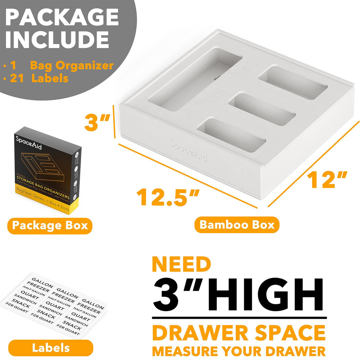 Bag Storage Organizer for Kitchen Drawer