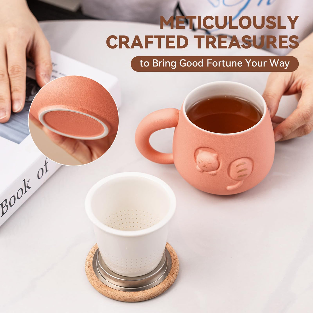Tea Cup with Infuser and Lid 14oz