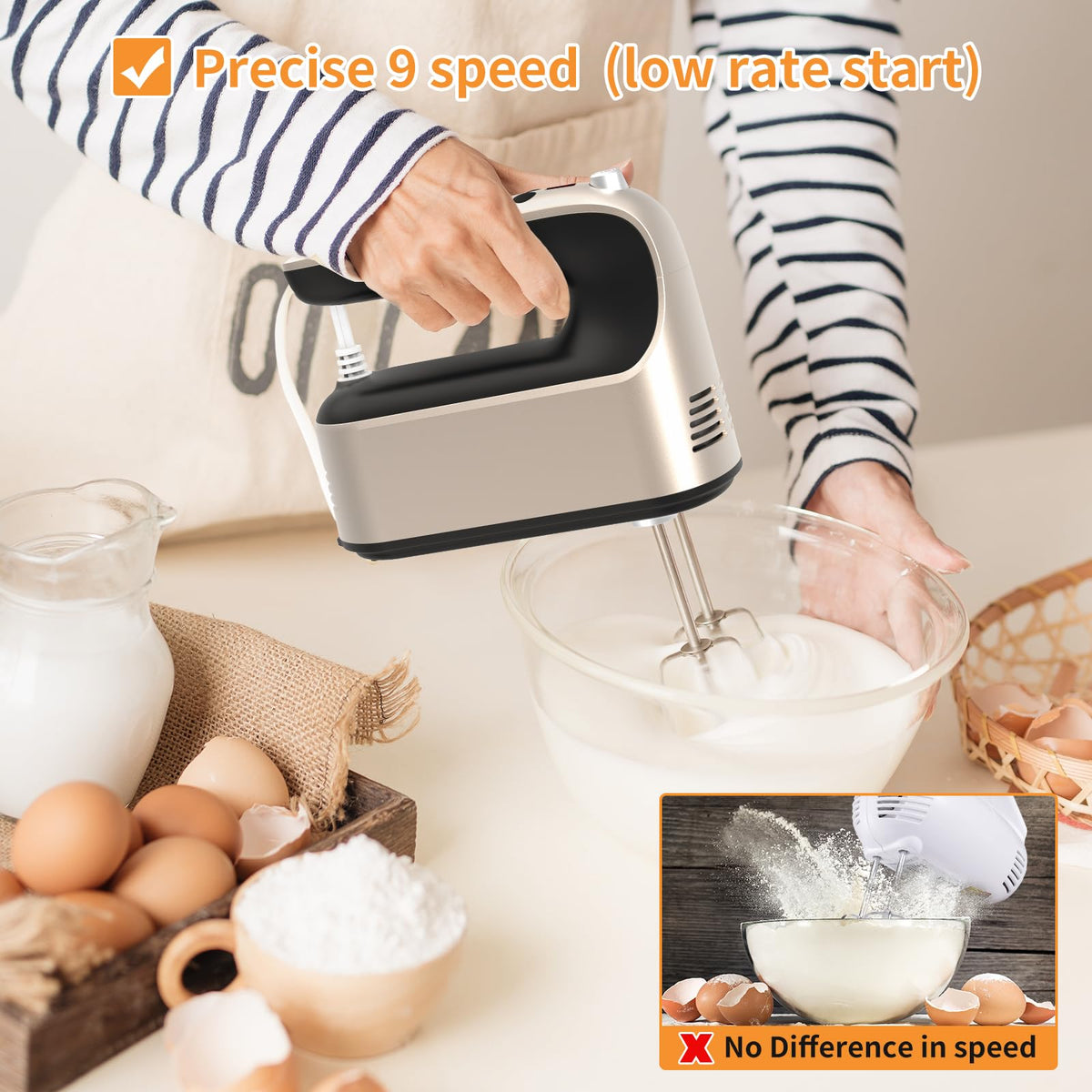 9 Speed Digital Hand Mixer Electric