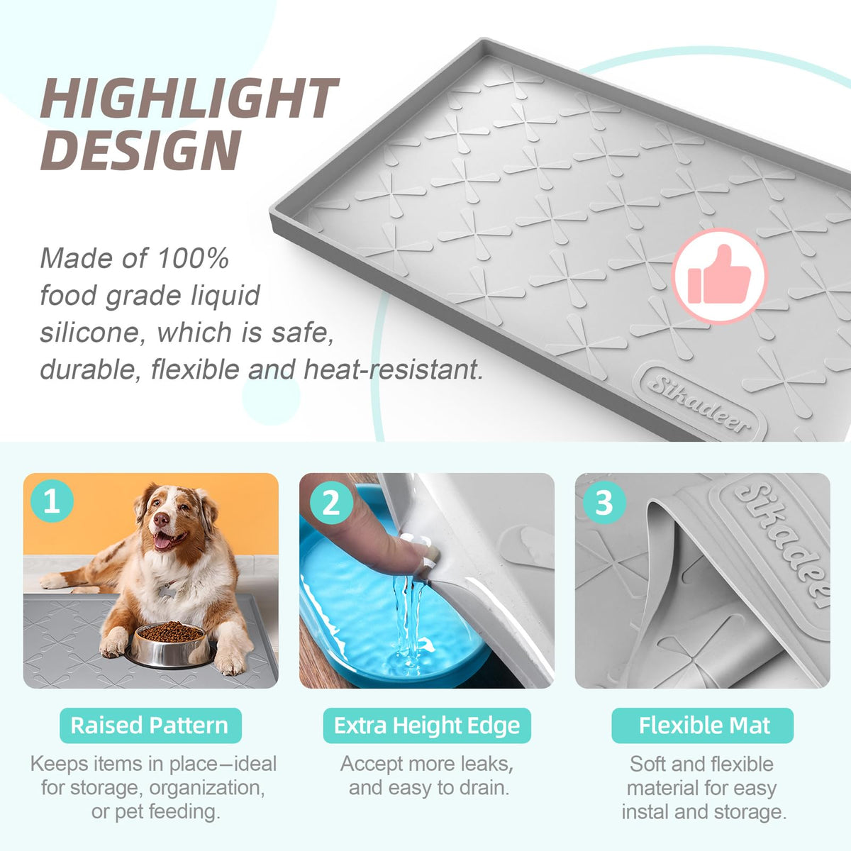 Waterproof Under Sink Mat 31" x 19" Silicone Mat Cabinet Protector