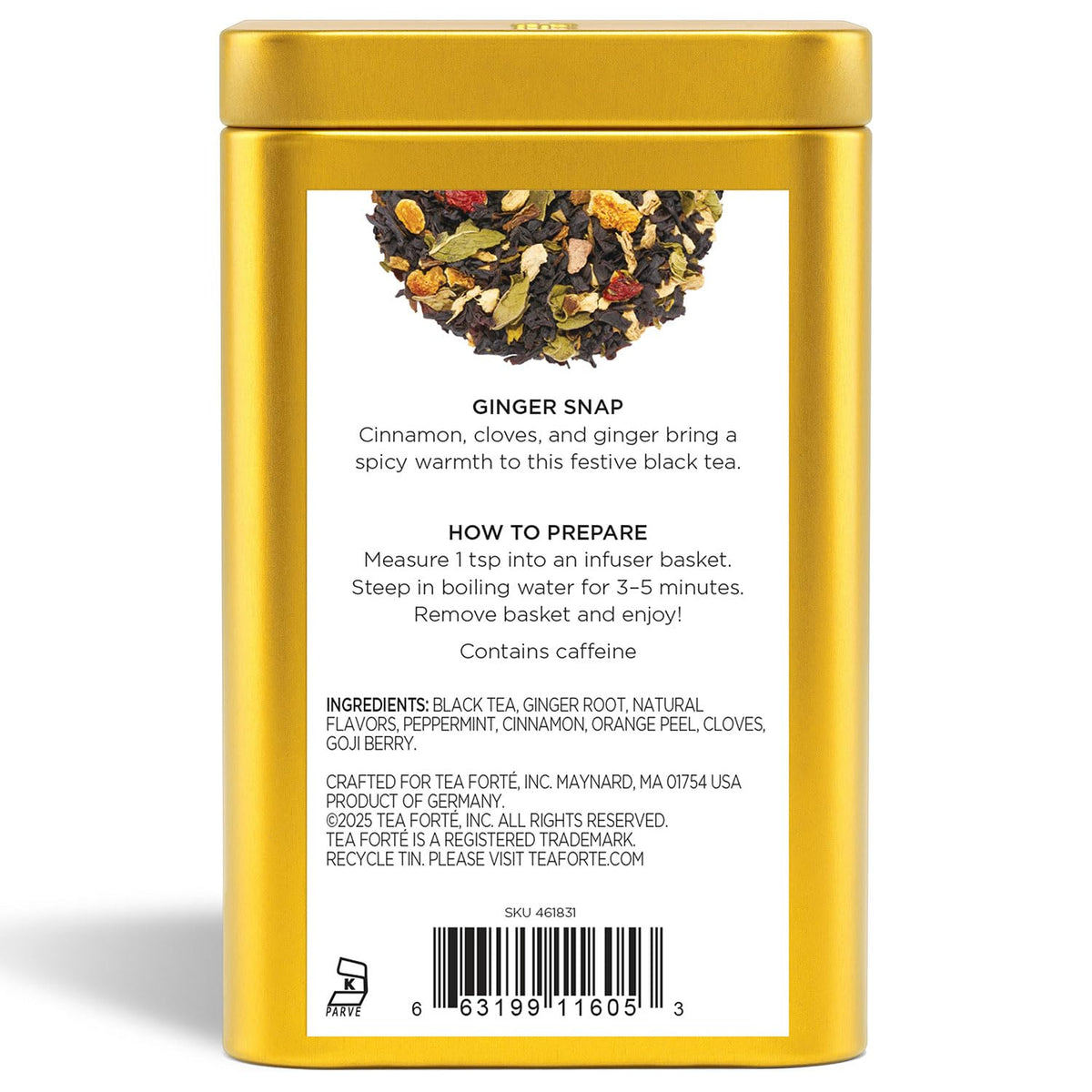 Ginger Snap Black Tea Canister (3.53 Ounce)