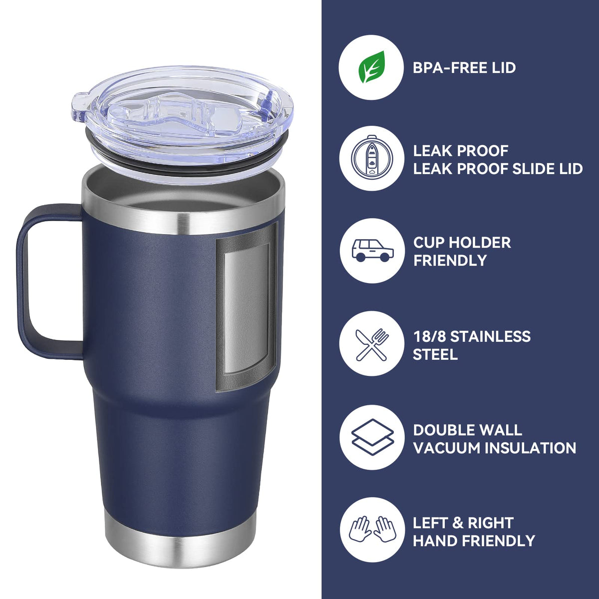 20 oz Tumbler Bulk with Handle Lid and Straw (6 Count)