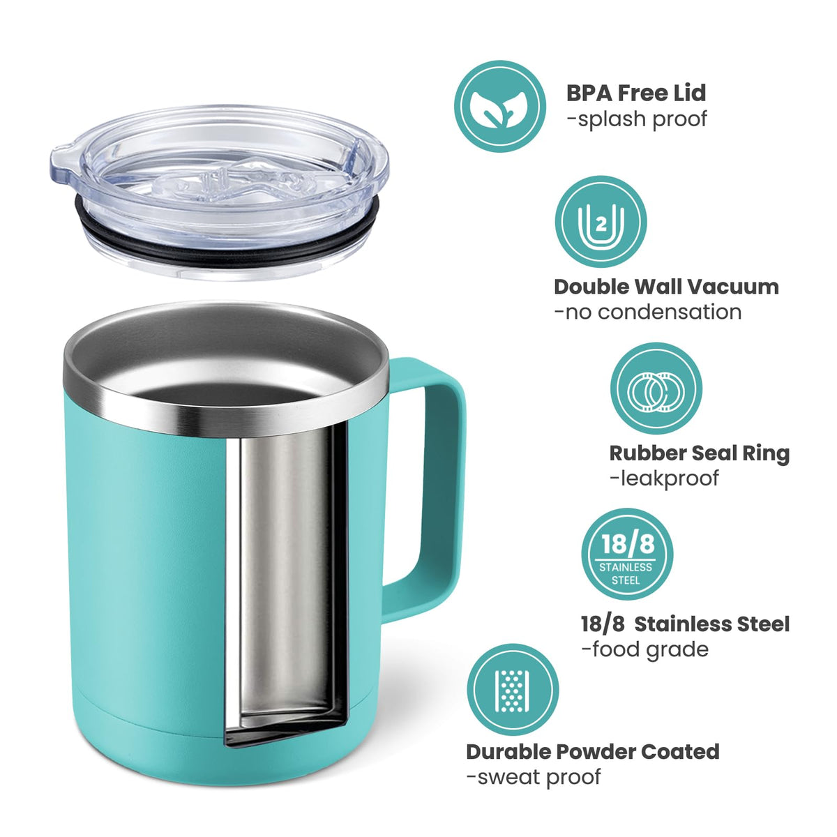 12oz Coffee Mug With Handle 8 Pack Bulk (8 Count)