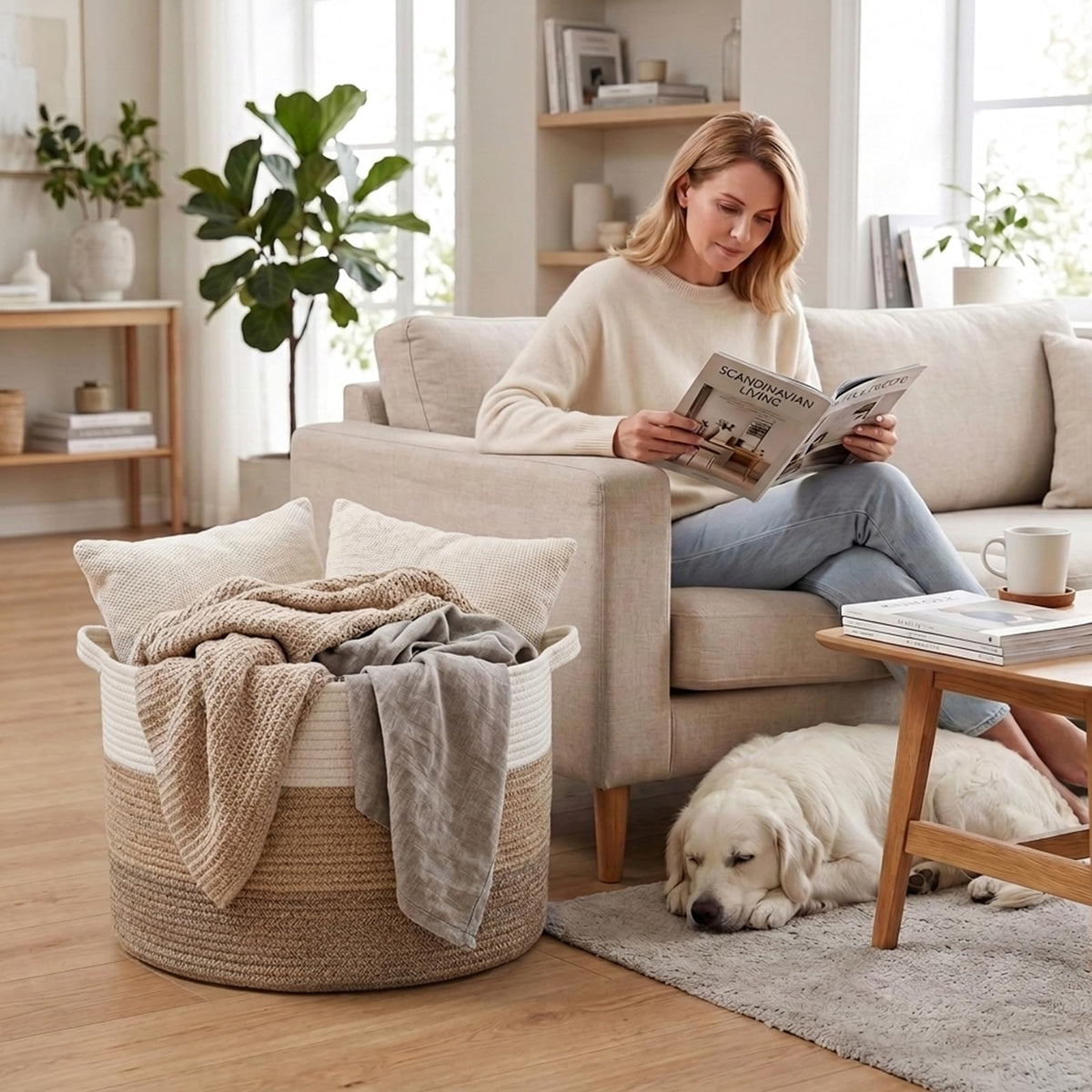 90L Extra Large Blanket Basket