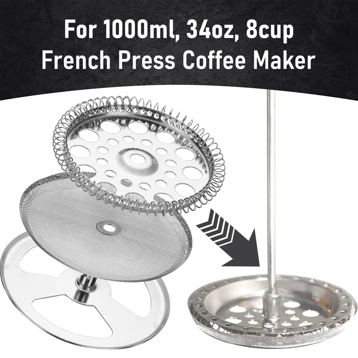 8 Pieces French Press Filter Replacements (8 Count)