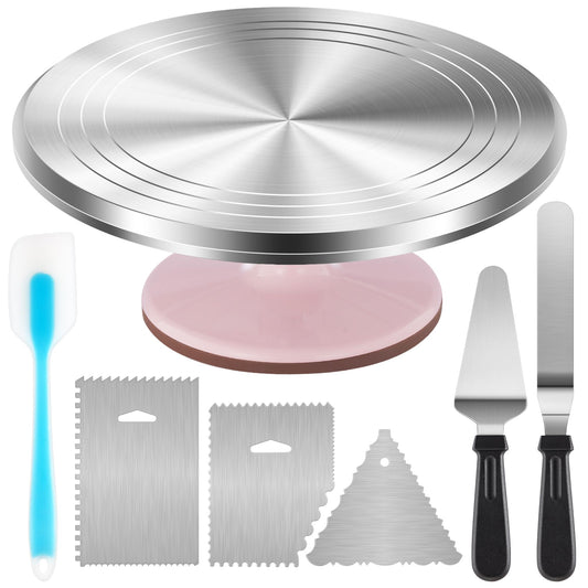 Aluminum Cake Stand Turntable Set for Decorating Baking Kit